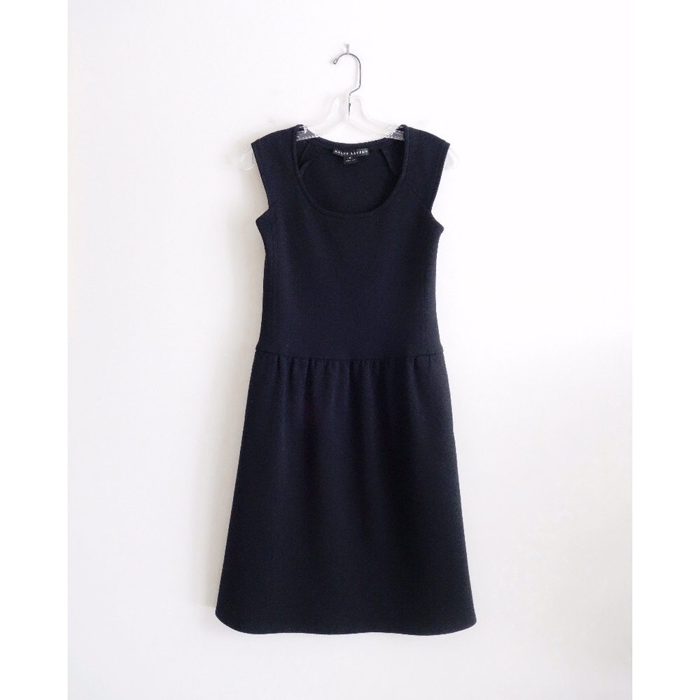 Ralph Lauren Black Label Black Wool Dress sz 6 - Picture 1 of 3